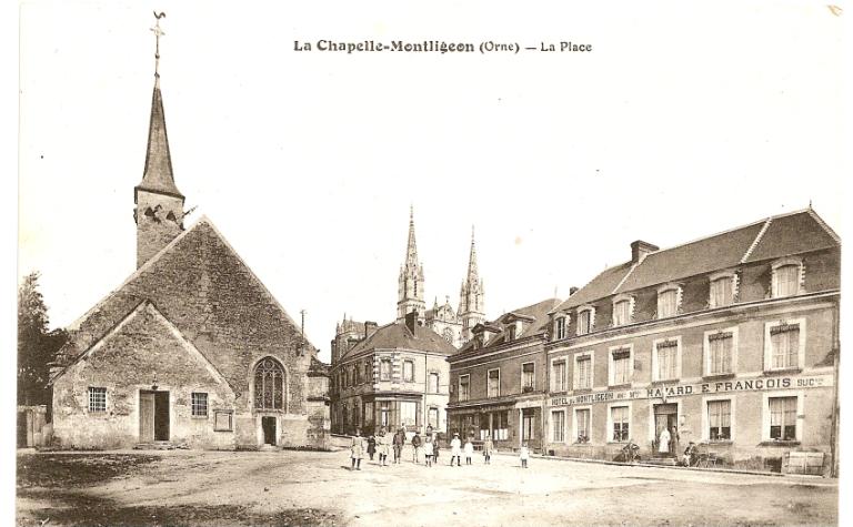 le bourg de La Chapelle-Montligeon