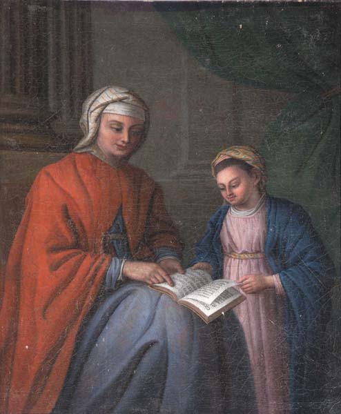 tableau d'autel : Education de la Vierge