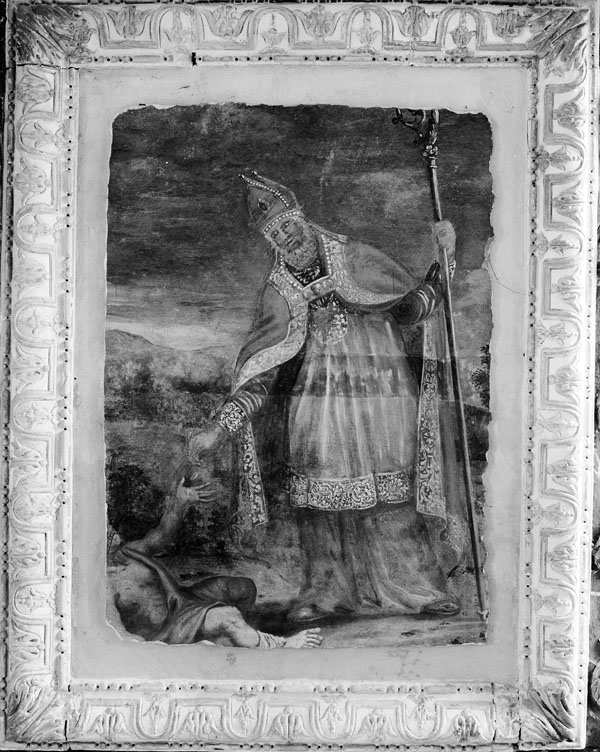 peinture murale : saint Martin faisant l'aumône