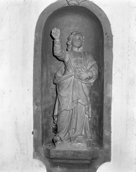 ensemble de 2 statues (petite nature) : saint Mammès, Vierge à l'Enfant