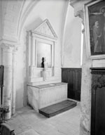 ensemble de l'autel secondaire de saint Germain : autel, retable architecturé et tabernacle