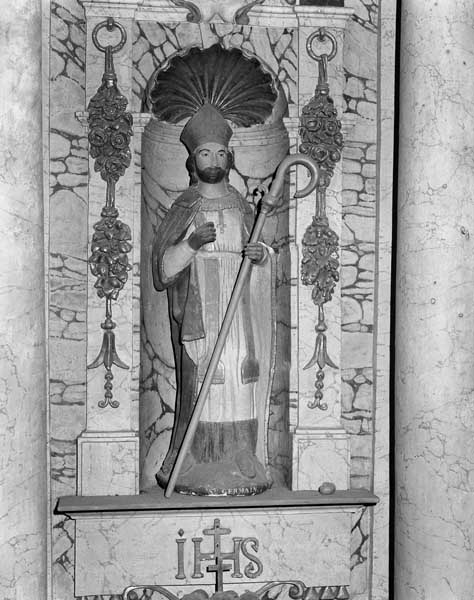 2 statues (en pendant) : saint Germain, saint Sébastien