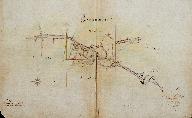 Atlas du Bourg de Bricquebec. Etat des rues du bourg de Bricquebec et procès verbal de leurs alignements.- Plan de 1840.