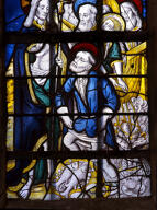 verrière : vie publique du Christ, Pentecôte (la), (baie 5)