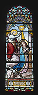 ensemble de 4 verrières figurées : Vie de la Vierge