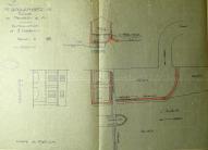 Plan, coupe, élévation du bâtiment de la turbine pour l'installation de deux turbines, 1922 (AD. Eure, 19 S 2).