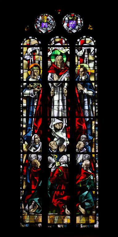 verrière historie et commémorative des guerres de 1870-1871, 1914-1918 et de 1939-1945  : Apparition du Christ aux apôtres (baie 8)