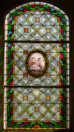 Verrière décorative et commémorative de la guerre de 1914-1918 : Portrait de deux soldats (baie 6)
