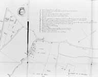 Plan pour servir à l'établissement d'une usine à usage de moulin à foulon à Glos près Lisieux (Calvados).- Plan, 1844. (AD Calvados. S 1150).
