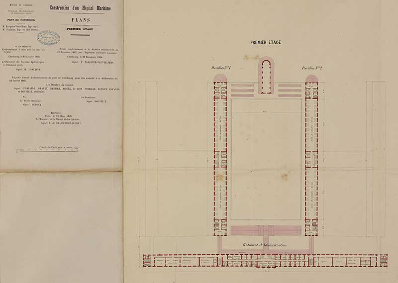 hôpital de la Marine et de la Guerre, puis centre hospitalier des armées René Lebas, actuellement centre administratif