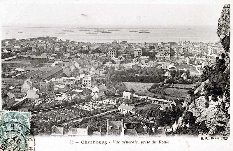 53 - CHERBOURG - Vue générale, prise du Roule.- Carte postale. (AD Manche. Série FI).