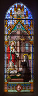 verrière hagiographique et commémorative de la guerre de 1914-1918 : Apparition du Christ à sainte Marguerite-Marie Alacoque (baie 2)