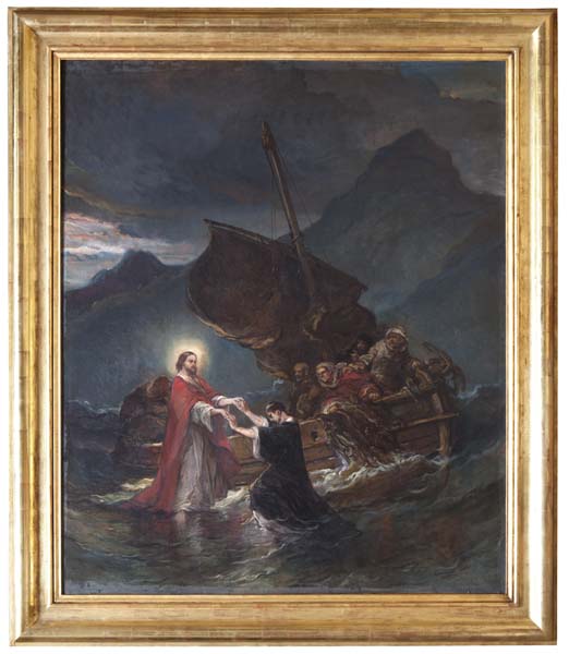 tableau : Jésus marchant sur les eaux