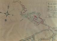 Plan particulier du bourg de Bricquebec. Détail du quartier du Village.- Plan, Dennecey de la Challerie, 1782