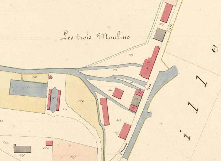 ensemble de deux moulins à blé dits les Trois moulins ou les moulins de la Bosse