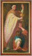 tableau : saint Norbert foulant aux pieds l'hérésiarque Tanchelin