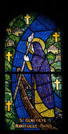 verrière figurée : sainte Geneviève ravitaillant Paris (baie 3)