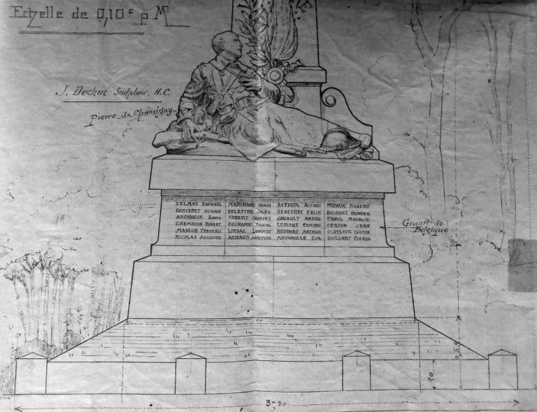 monument aux morts de la guerre de 1914-1918 : Poilu mourant