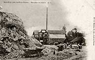 Saint-Rémy, près de Condé-sur-Noireau. - Extraction du minerai.- Carte postale, éd. Mme Ed. Madeline, Condé-sur-Noireau, G.F., s.d., début 20e siècle. (Collection particulière P. Coftier).