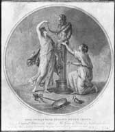 estampe : Nymphes ceignant un terme d'une guirlande de fleurs