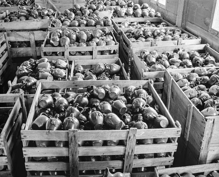 Stockage de bouteilles à calvados.