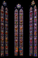 ensemble des verrières du sanctuaire, baies 0 à 4
