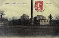 8 - Crocy - La Minoterie et Ancienne Filature.- Carte postale, éd. E. Auger, s.d., début 20e siècle [timbrée 1912]. (Collection particulière P. Coftier).