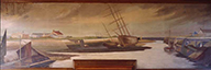 peinture monumentale : port de Courseulles-sur-Mer