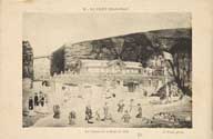 21 - Le Vieux Granville. Le Casino et le Bain en 1850 [2e casino].- Carte postale, J. Puel, phot., n.d., début du 20e siècle, n. et b., 17,7 x 8,8 cm. (Musée du Vieux Granville, Granville. 79.208.1).