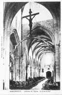Marchésieux - Intérieur de l'Eglise - La grande nef.- Carte postale, phot. Hüe-Favey, éd. A. Cousin, s.d., début 20e siècle.