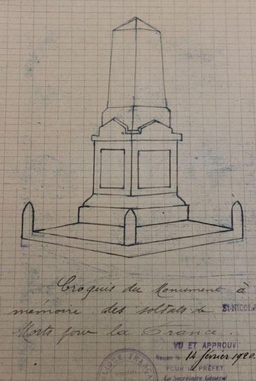 monument aux morts de la guerre 1914-1918 d'Arelaune-en-Seine (Saint-Nicolas-de-Bliquetuit)