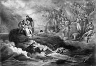 estampe : allégorie de la mort de l'empereur