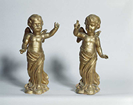 ensemble de 2 statues en pendant : anges