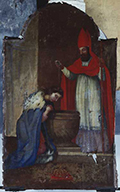 ensemble de 3 tableaux : baptême de Clovis, saint Paul ?, saint Joseph