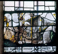 verrière : Vierge à l'Enfant, saint martin (baie 8)