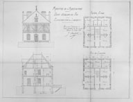 Dépôt d'étalons du Pin, construction de logements.- Plan, Sandret, 10 mars 1906. (AD Orne).