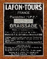 Plaque de fabricant d'un plansichter "Lafon - Tours".