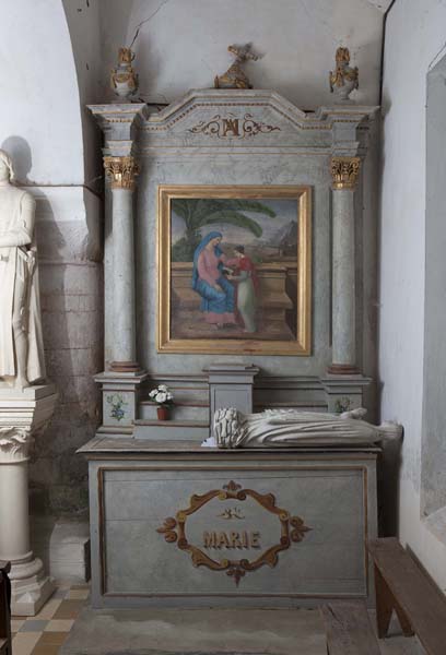 2 tableaux d'autel : Education de la Vierge, saint Joseph