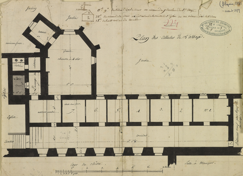 abbaye Notre-Dame-du-Voeu, puis hôpital de la Marine, puis caserne Martin des Pallières, puis cité Chantereyne, actuellement site archéologique