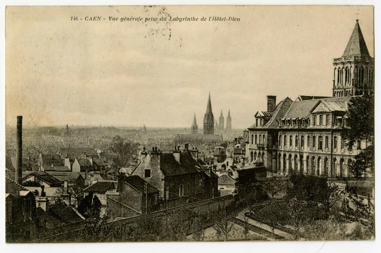 jardins de l'abbaye de bénédictines de la Trinité dite abbaye aux Dames, actuellement parc dit parc Michel-d'Ornano de l'hôtel de Région