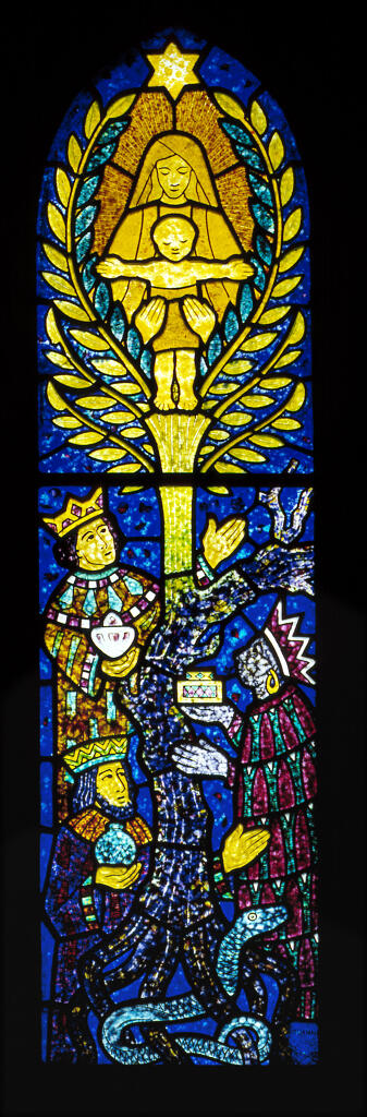 verrière figurée : Adoration des Mages (baie 10)
