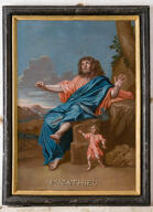 ensemble de 2 tableaux d'autel : saint Gorgon, saint Matthieu
