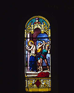 verrière hagiographique : flagellation de saint Gorgon