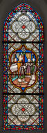 ensemble de 4 verrières : vie de saint Eugène (baies 13, 15, 17, 19)