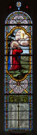 Ensemble de 2 verrières mixtes et commémoratives de la guerre de 1914-1918 : Jésus au jardin des oliviers et saint Augustin et sainte Monique 