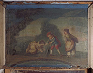 ensemble de 2 tableaux : La pêche, la chasse