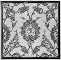 ensemble de 5 carrelages muraux d'Iznik
