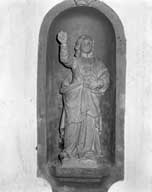 ensemble de 2 statues (petite nature) : saint Mammès, Vierge à l'Enfant