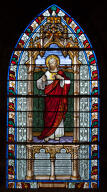 Verrière historiée et commémorative de la guerre de 1914-1918 : Le Sacré-Cœur de Jésus 