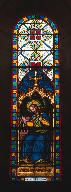 ensemble de 2 verrières figurées : Vierge assise en prière, Saint Joseph